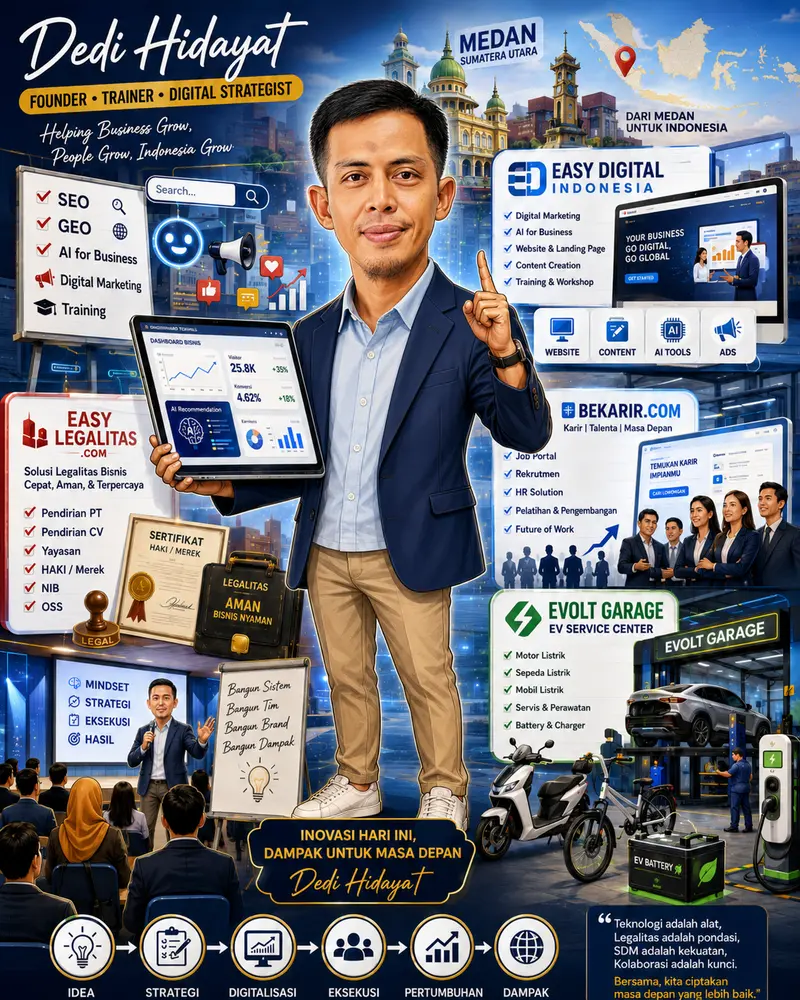 Kolase karya dan inisiatif Dedi Hidayat